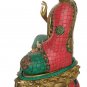 Brass Buddha Lotus Sitting Medicine Buddha Statue with Stone Work Home Decor