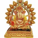 Synthetic Ganesh Statue with Ring Collectible Resin Carving Ganesh home decor