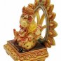Synthetic Ganesh Statue with Ring Collectible Resin Carving Ganesh home decor