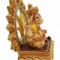 Synthetic Ganesh Statue with Ring Collectible Resin Carving Ganesh home decor