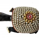 Hand Carved Wooden Tortoise With Beads Work  Tortoise Home Decor gifts