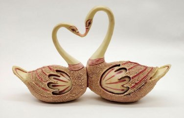 Synthetic Pair Of Ducks Statue Handmade Resin Carving Ducks home decor