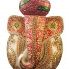 White Marble Fancy Ganesh With Turbne Painted