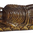 Tiger Eye Stone Reclining Buddha Statue Sleeping Buddha Resting Buddha