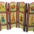 Wood Hand Painted Divider Shade Privacy Screen Wooden partition