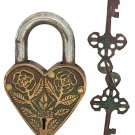 Brass Antique Finish Door Lock Traditional Heart Shape Lock