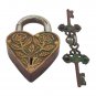 Brass Antique Finish Door Lock Traditional Heart Shape Lock