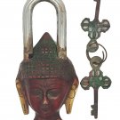 Brass Antique Finish Door Lock Traditional Buddha Head Lock