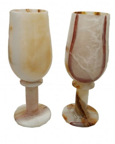 Onyx Gemstone Wine Short Glass 2 Pcs Set
