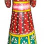 Hand Carved Solid Wooden Painted Rajasthani Dolls Pair