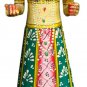 Hand Carved Solid Wooden Painted Rajasthani Dolls Pair