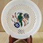 Marble Round Plate Decorative Floral Parrot Design Inlay Pietra Dura Stone 7"