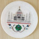 Marble Round Plate Decorative Floral TajMahal Design Inlay Pietra Dura Stone 7"