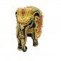 Wooden Elephant Statue Meenakari Emboss Painting Natural Wood Sculpture Gift