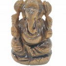 Tiger eye Stone Ganesha statue elephant god Figurine