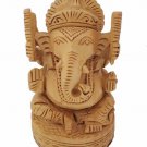 Hand Carved Wood Ganesha Statue  Elephant God Wooden Ganesha Gift Home Decor