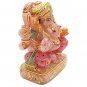 Rose quartz Stone Ganesha Statue Elephant God Gold Painted Ganesha