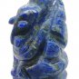 Lepis Lazuli Stone Ganesh Statue Hand Carved Elephant God Semi Precious Stone