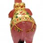 Rose Quartz Stone Elephant Covered by Gold Foil Painting Natural Gemstone