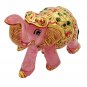 Rose Quartz Stone Elephant Covered by Gold Foil Painting Natural Gemstone