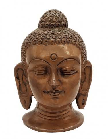 Brass Buddha Head Statue Antique finish Feng Shui Tibetan Buddha