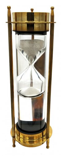 Brass Sand Timer Hourglass with compass Table Decor