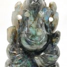 Labradorite stone Ganesha Statue natural Gemstone Statue Elephant God Ganpati