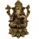 Brass lotus Ganesha statue Hindu God Elephant Lord Brass India Home Decor