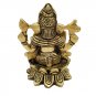 Brass lotus Ganesha statue Hindu God Elephant Lord Brass India Home Decor