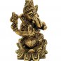 Brass lotus Ganesha statue Hindu God Elephant Lord Brass India Home Decor