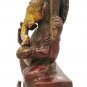 Brass Ganesha statue Sitting On Throne Hand Painted Antique Finished
