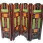 Wooden partition 4 Panel Hand made Folding Wicker Home Decor Ornament Gift