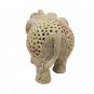 Handmade Sand Stone Undercut Trunk Up Carving Elephant