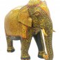 Hand Carved Wood Elephant Statue Painting Wooden Elephant Home Decor 12"