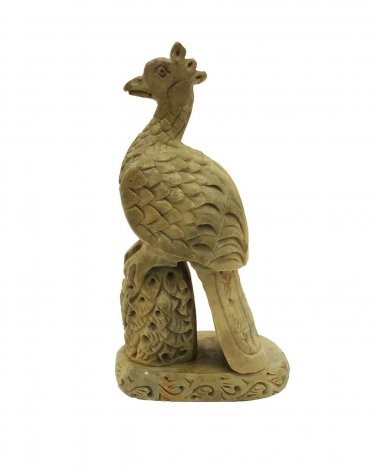 Peacock Statue Soft stone Home Decor Sculpture Figurine art Gift Bird Ornament