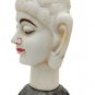 White Marble Buddha Head Bust Statue with Black Marble Stand Home Decor Figure