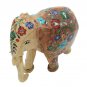 Wooden Inlay Elephant Handmade Statue Home Decor