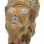 Wooden Elephant Statue Inlay Pietra dura work Natural Wood color Hand Carved