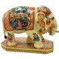 Synthetic Elephant With Baby Statue Painted Procession Painting Resin Elephant