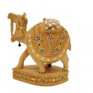 Hand Carved Wooden Camel statue with Inlay work Gift Item