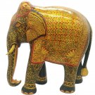 Hand Carved Wood Elephant Statue Painting Wooden Elephant Home Decor 10"