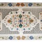 White Marble Undercut Inlay Serving Tray using Semi precious stones 18" x 12"