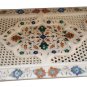White Marble Undercut Inlay Serving Tray using Semi precious stones 18" x 12"