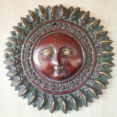 Brass Wall Hanging Mask Sun Face Wall Art for home decor show piece