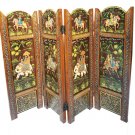 Wooden partition 4 Panel Hand made Folding Wicker Home Decor Ornament Gift
