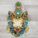 Ganesha Mask with Gemstone Work Wall hanging Art Sculpture wall Decor Religious
