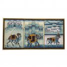 Painting 3" X 6" Horse Camel Elephant Handmade Fine Miniature India Artwork