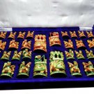 5" Wooden Chess Set Hand Carved Painted Antique Vintage Indian Figure Chess Set