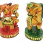 5" Wooden Chess Set Hand Carved Painted Antique Vintage Indian Figure Chess Set