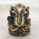 Labradorite stone Ganesha Statue Painted Gemstone Statue Elephant God Ganpati